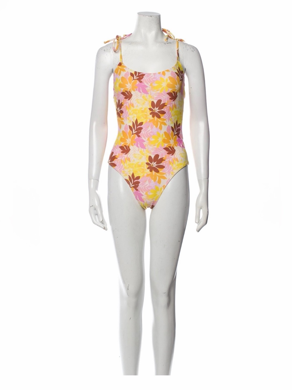 XiRENA Floral  women’s One Piece - Yellow and Brown swimwear’s
